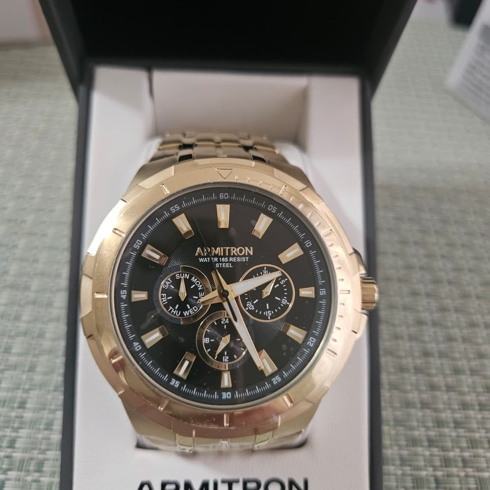 Armitron Gold and Black Multi-Function Men's Watch